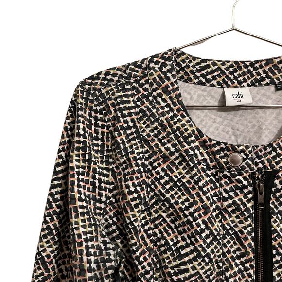 Cabi Cliffside Moto Jacket #5099 Black Graphic Print M - Picture 7 of 8